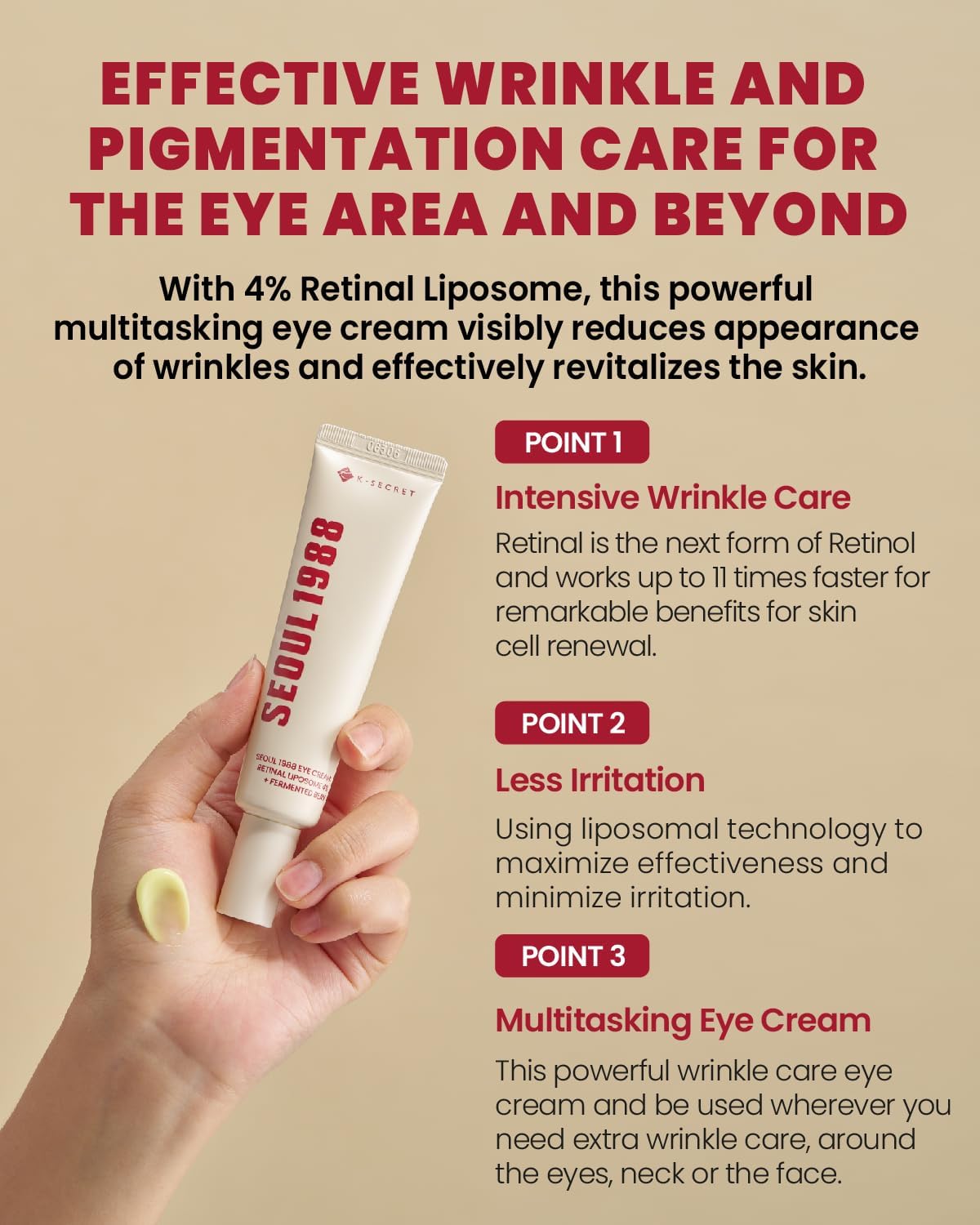 كريم العناية بالعين KSECRET SEOUL 1988 Eye Cream : Retinal Liposome 4% + Fermented Be - الصورة 7