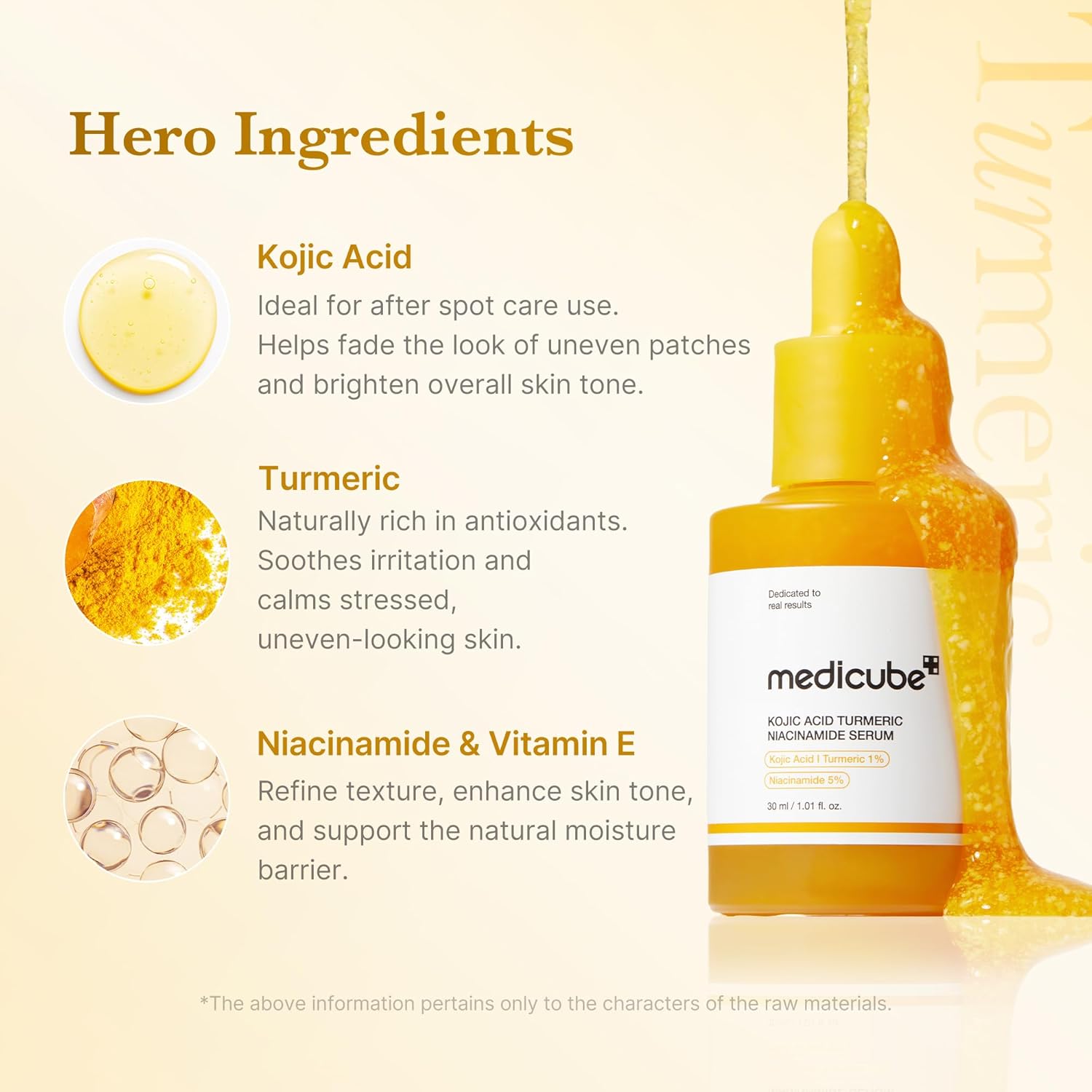 سيروم ميديكيوب بالكوجيك أسيد والكركم والنياسيناميد لتفتيح وتوهج البشرة Medicube KOJIC ACID TURMERIC NIACINAMIDE SERUM 30ml - الصورة 5