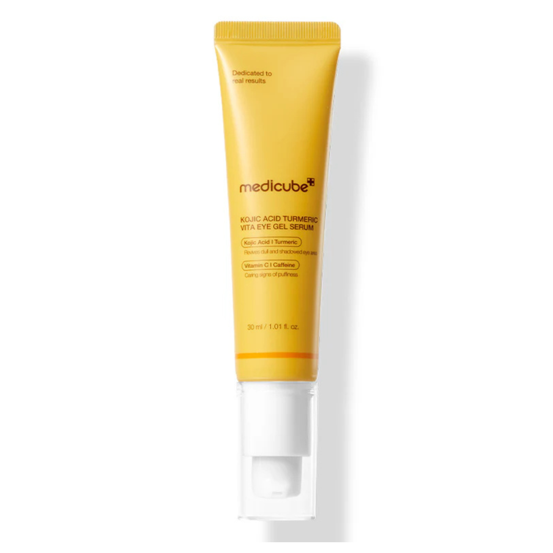 سيروم جل لمنطقة العين بالكوجيك أسيد والكركم لإشراقة وتوحيد اللون Medicube Kojic Acid Turmeric Vita Eye Gel Serum 30ml
